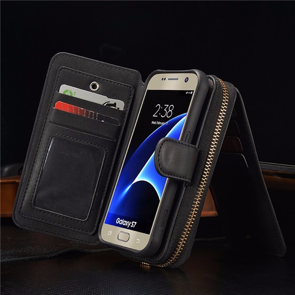 

BRG универсальный съемный функциональный бумажник случай пу сумка на молнии чехол для Samsung Galaxy S7