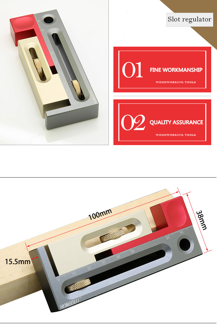 Details about   Table Saw Slot Adjuster Mortise and Tenon Tool Movable Measuring Block Length 