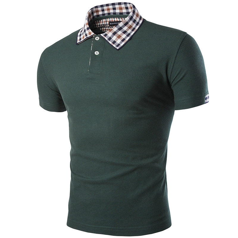 

Мужская летняя Чистая Цветная вырезная рубашка Colla Loose T-shirt