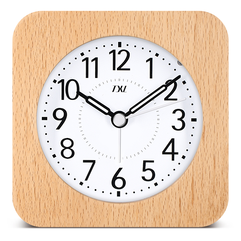 

TXL Wooden Desktop Snooze Alarm Clock Backlight Silent Sleepiness Growing BiBi Sound Nocturnal Pointer Kids Room Student Table Clock