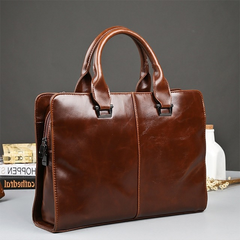 

Men Retro Business Leisure Large Capacity Minimalist Handbag