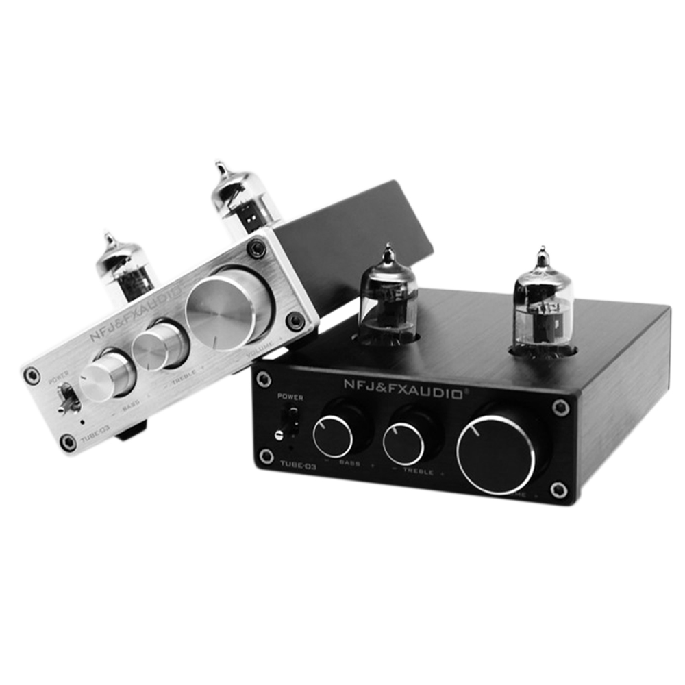 

NFJ&FX-Audio TUBE-03 MINI Bile Preamp Tube Amplifier Buffer HIFI Audio Preamplifier Treble Bass Adjustment Pre-amps DC12V Power Plug
