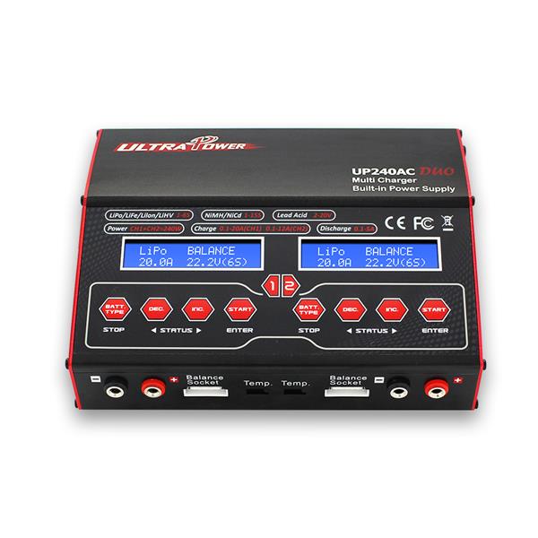 

Ultra Power UP240AC DUO 240W LiPo LiFe NiMH Battery Dual Balance Charger Discharger for RC Drone Quadcopter