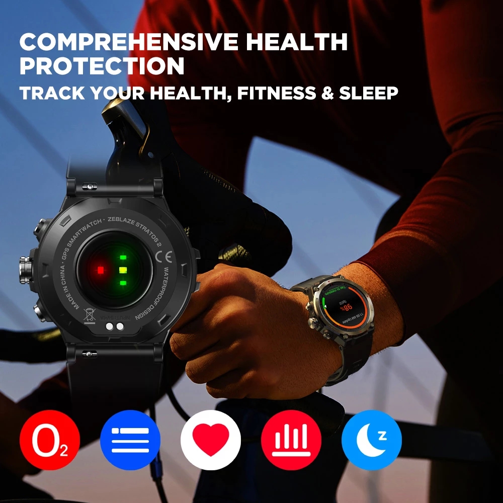 Find [IN STOCK] Zeblaze Stratos 2 360*360px Always-On AMOLED Display 4 Satellite 3 Modes GPS Heart Rate SpO2 Monitor 100+ Watch Faces 5ATM Waterproof Smart Watch for Sale on Gipsybee.com with cryptocurrencies