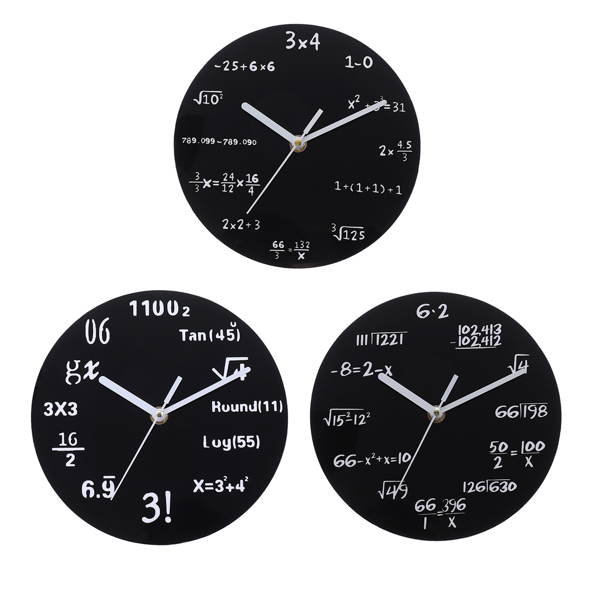 

20cm Math Round Wooden Wall Clock Modern Home Living Room Kitchen Watch Decor
