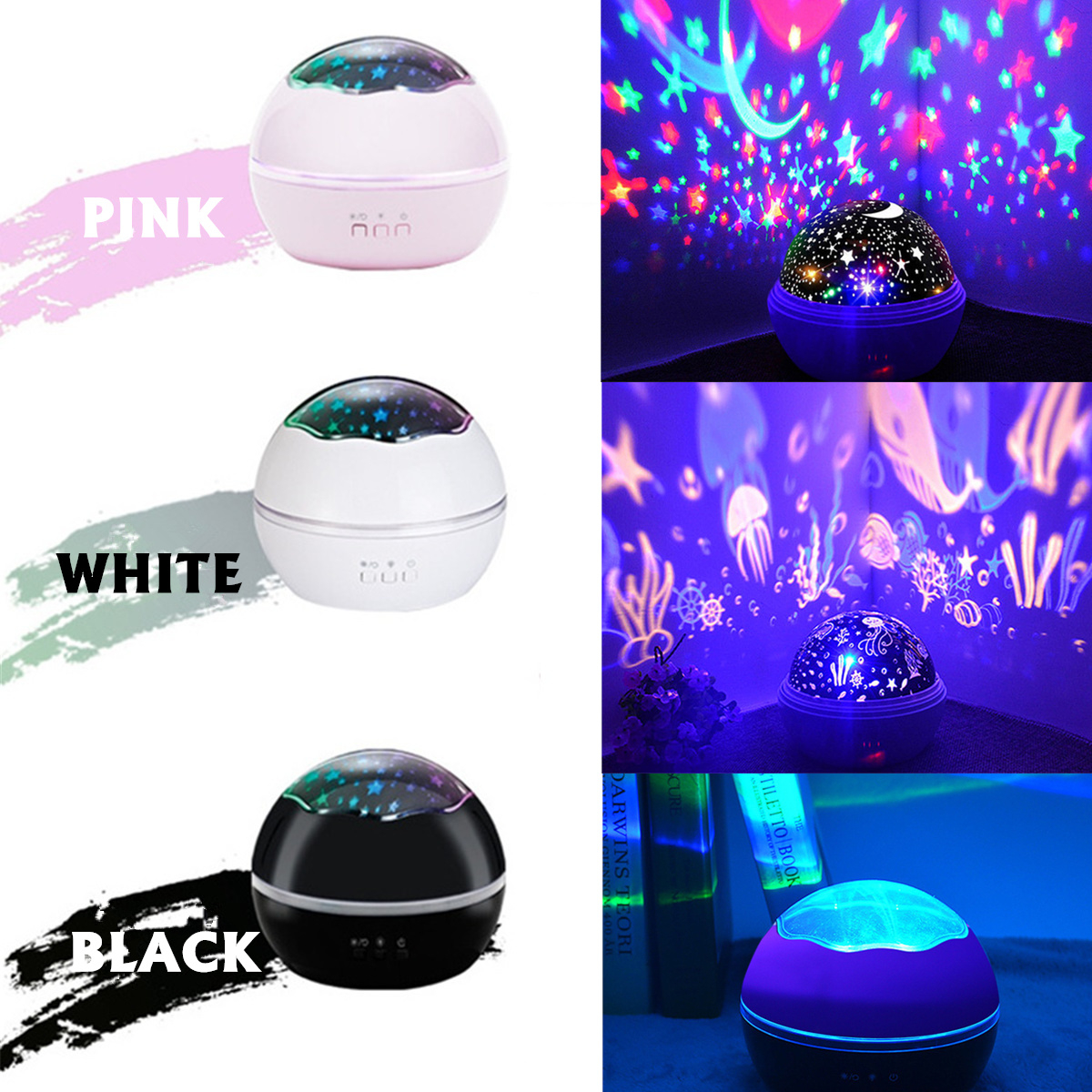 

LED Rotation Cosmos Ocean Sky Starry Star Projector Night Light Bed Lamp Gifts