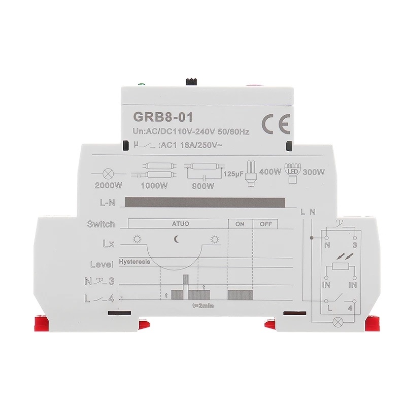 Find GEYA GRB8 01 AC110V 240V Din Rail Twilight Switch Auto ON OFF Photoelectric Timer Light Sensor Relay for Sale on Gipsybee.com with cryptocurrencies