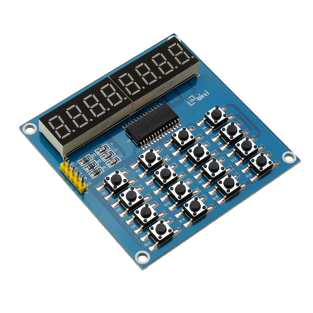 

TM1638 3-Wire 16 Keys 8 Bits Keyboard Buttons Display Module Digital Tube Board Scan And Key LED For Arduino
