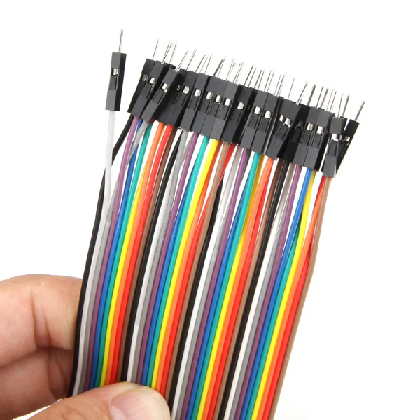 8db2acb6 dbd6 40da 843f cd19320bdd45.jpg The Jumper Cable Male to Female set comprises 40 colourful, 30cm-long Dupont wires, ideal for various electronic applications. These high-quality cables are designed to ensure a reliable and durable connection while providing flexibility and ease of use. كابل الطائر ذكر إلى أنثى 30 سم 40 قطعة