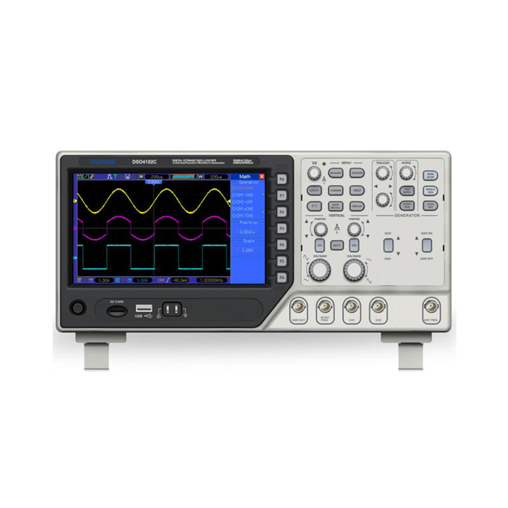 

Hantek DSO4102C Digital Multimeter Oscilloscope USB 100MHz 2 Channels LCD Display Waveform Genera