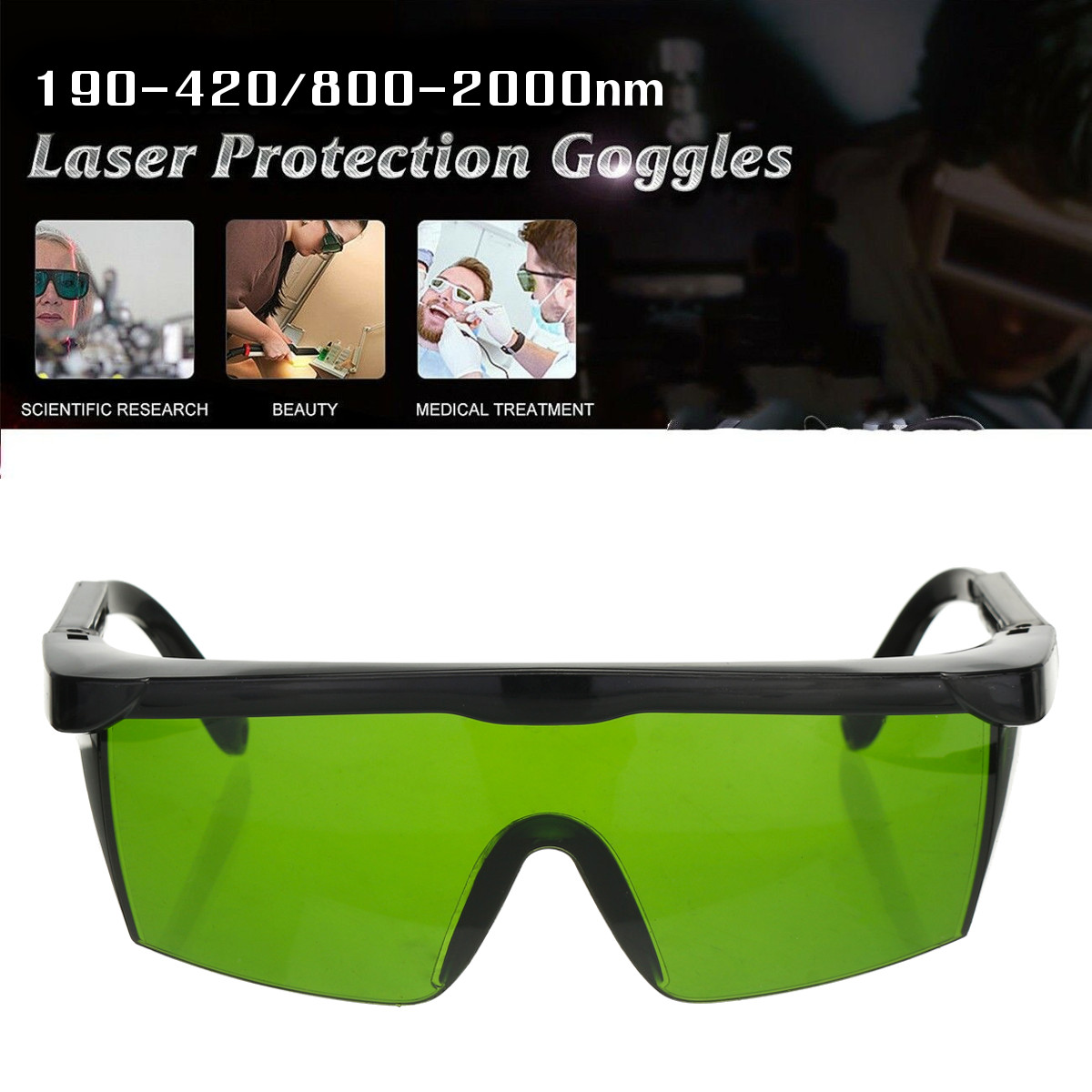 Pro Laser Protection Goggles Protective Safety Glasses IPL OD+4D 190nm-2000nm Laser Goggles 19