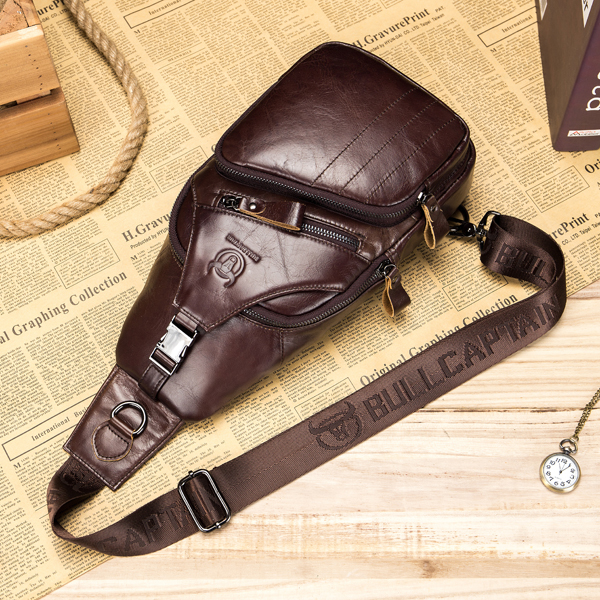 Bullcaptain Wallet Men Genuine Leather Retro Chest Bag