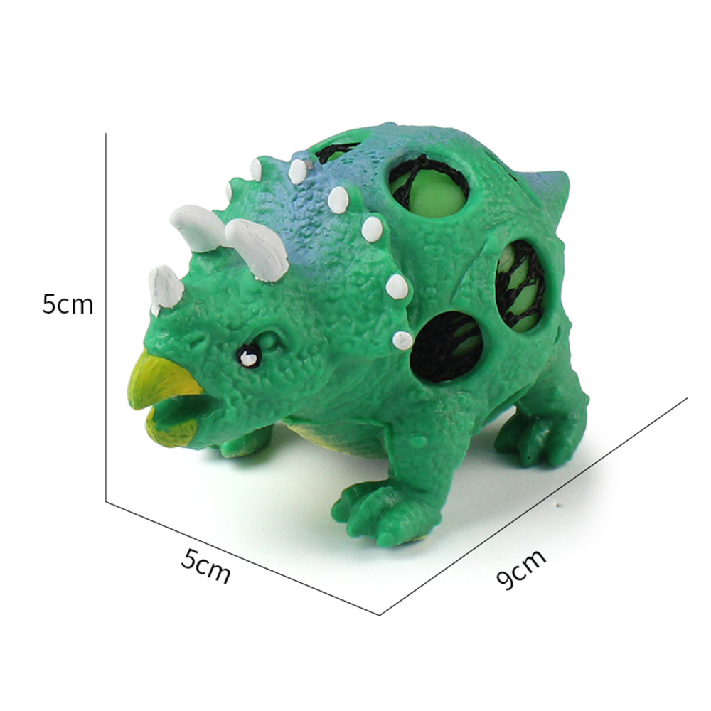 SQUEEZE DINOSAUR HEAD WITH BEADS 9CM each 