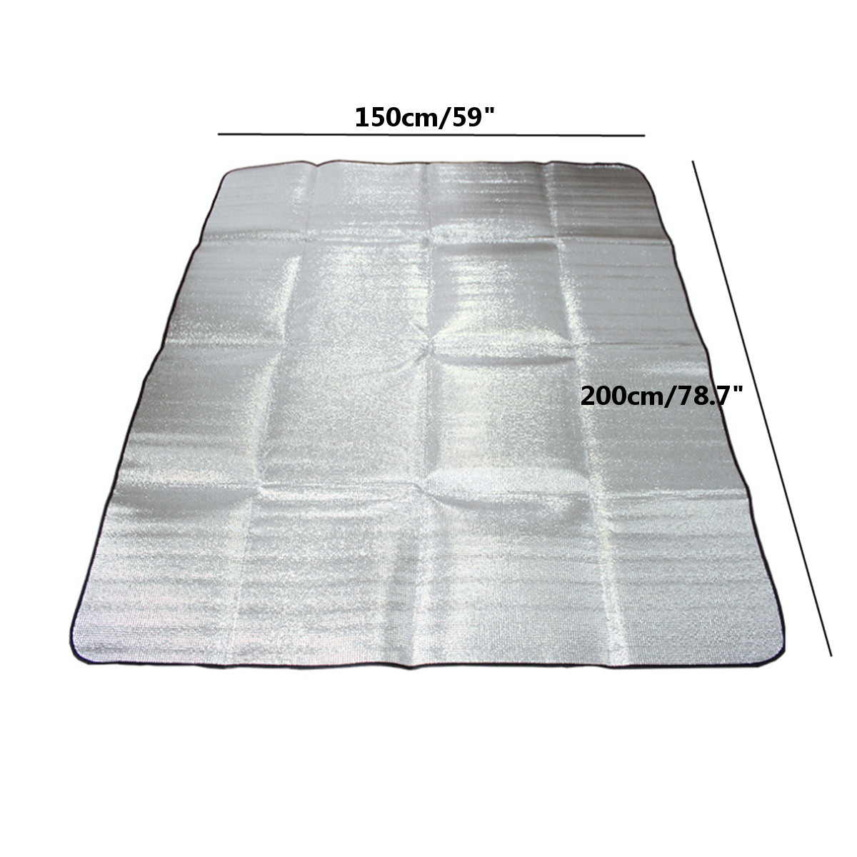 Double Side Picnic Pad Aluminum Foil Sleeping Mat Camping Waterproof  200*200cm 