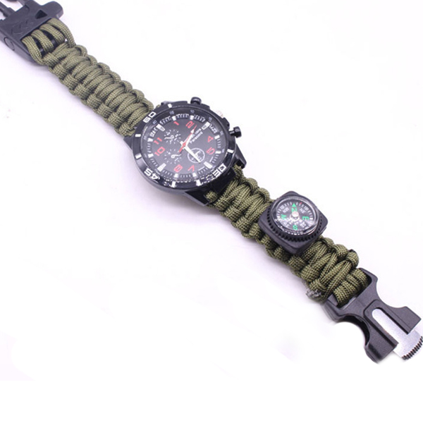 

IPRee® 6 In 1 EDC Paracord Watch Outdoor Survival Bracelet Tool Kit