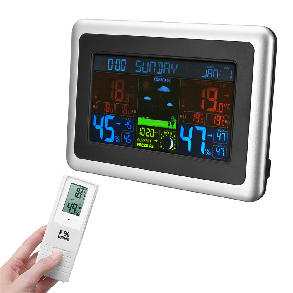 

Wireless LCD Display Digital Thermometer Hygrometer Color Screen Weather Station Temperature Measurement Tool