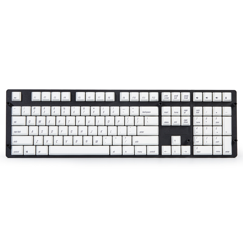 

Magicforce 108 Key White Color Black Fonts Dye-sub PBT Keycaps Keycap Set for Mechanical Keyboard