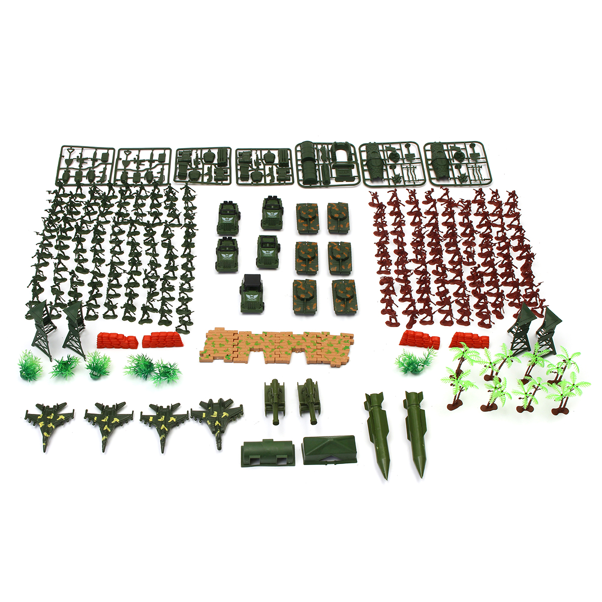 

328Pcs Plastic Soldiers Army Military Model DIY War Scene Kids Toys Set Gifts