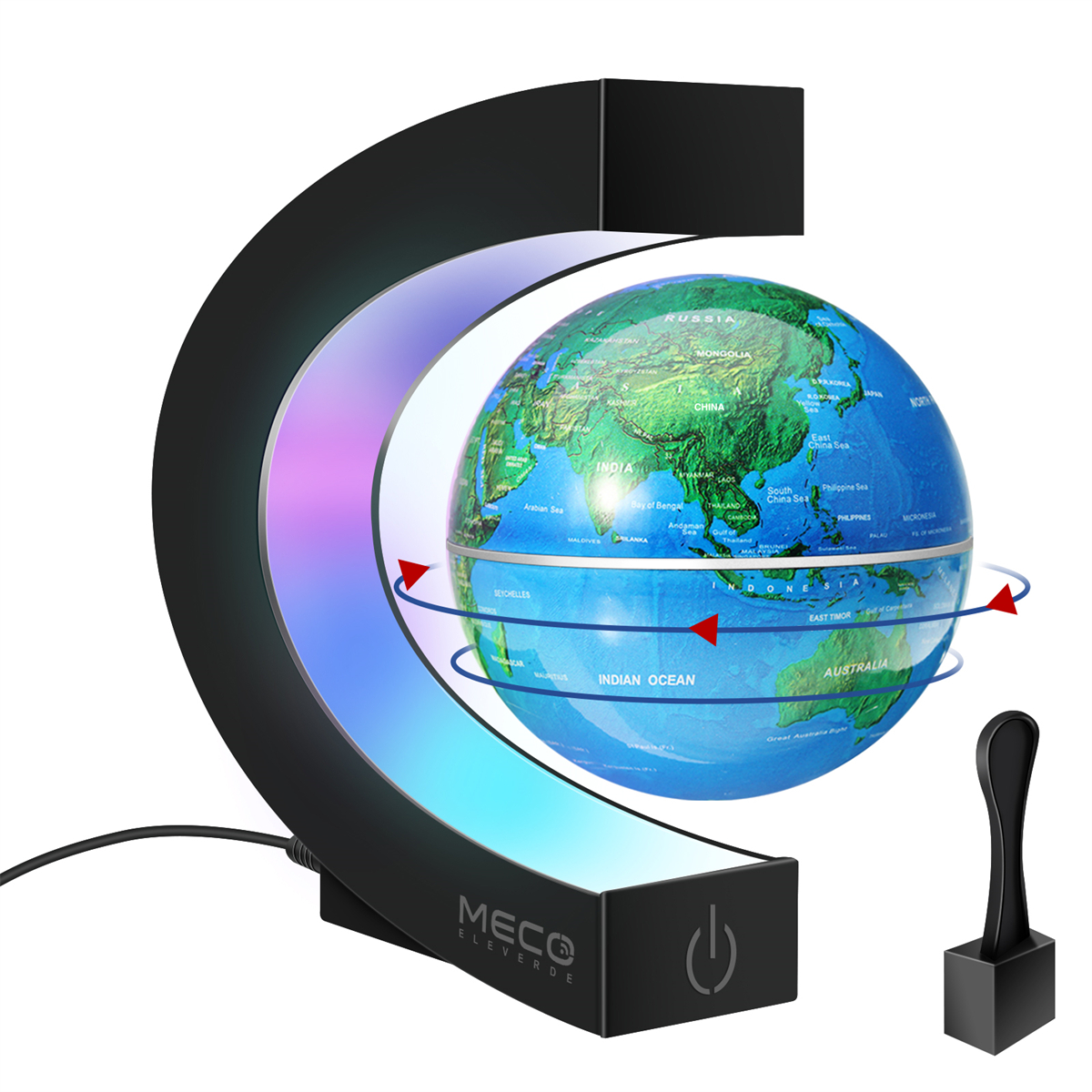 Find MECO ELEVERDE Floating Globe with LED Light Magnetic Levitation World Globe for Education Office Desk Gadget Decor for Sale on Gipsybee.com with cryptocurrencies