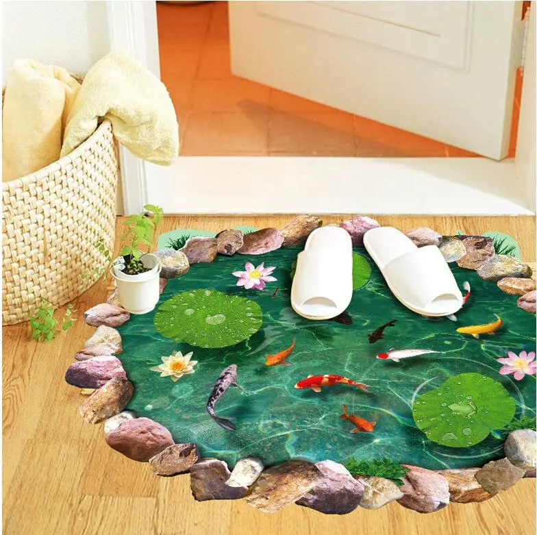 Miico 3D Creative PVC Wall Stickers Home Decor Mural Art Removable Pond Wall Decals