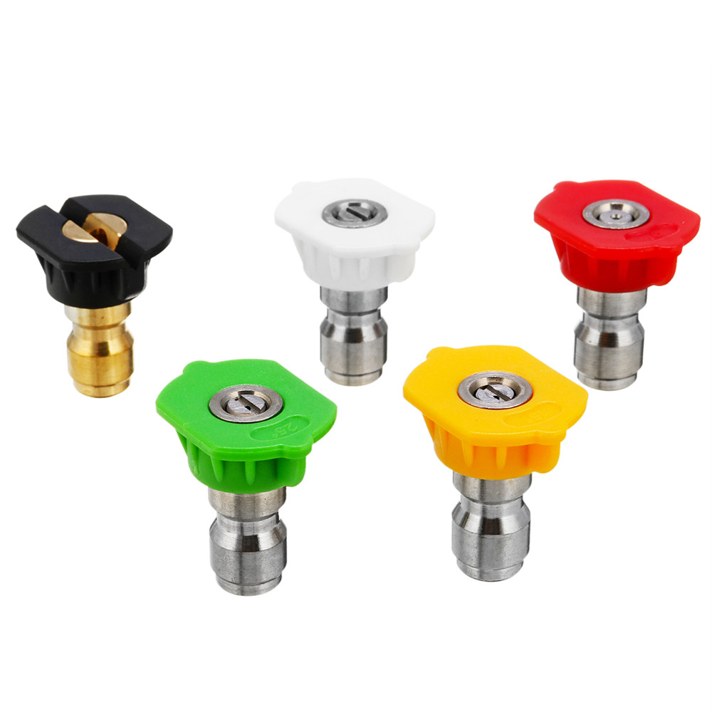 Find 0 15 25 40 Degree Soap Quick Release Connect Jet Power Spray Wash Nozzle Tip Set for Sale on Gipsybee.com with cryptocurrencies