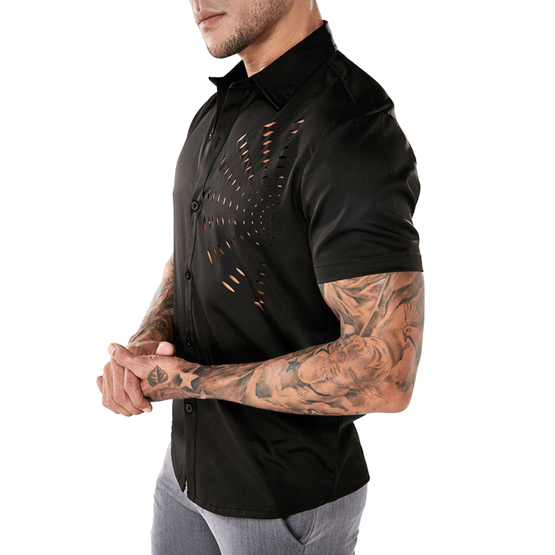 Fashion fan-shaped hollow designer shirts for men Sale - Banggood.com ...
