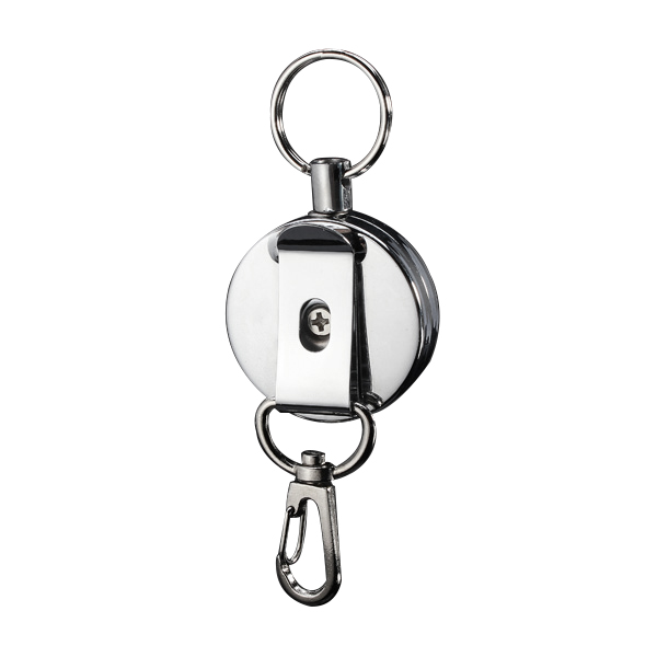 

Suleve™ KR01 4cm Full Metal Tool Belt Retractable Key Ring Pull Chain Clip With Hook