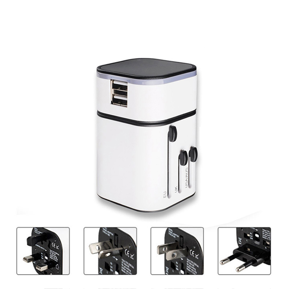

AUGIENB Universal Conversion Converter Global Charger Plug Travel Power Adapter Dual USB Ports