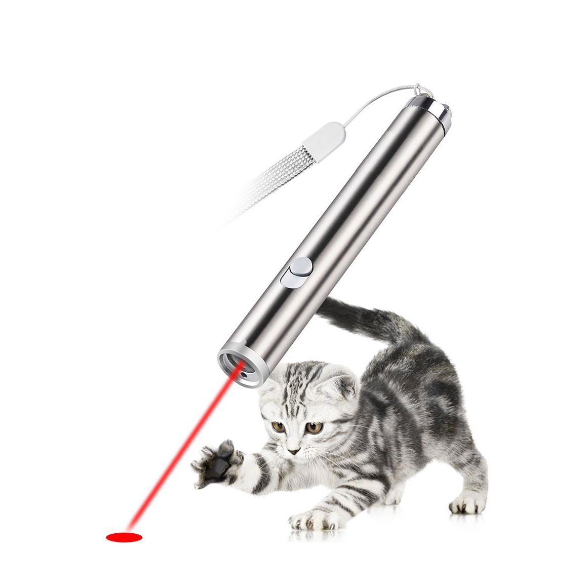 

PT-30 Electronic Pet Toys Cat Interactive Training Toy Red Laser Pointer With LED Flashlight