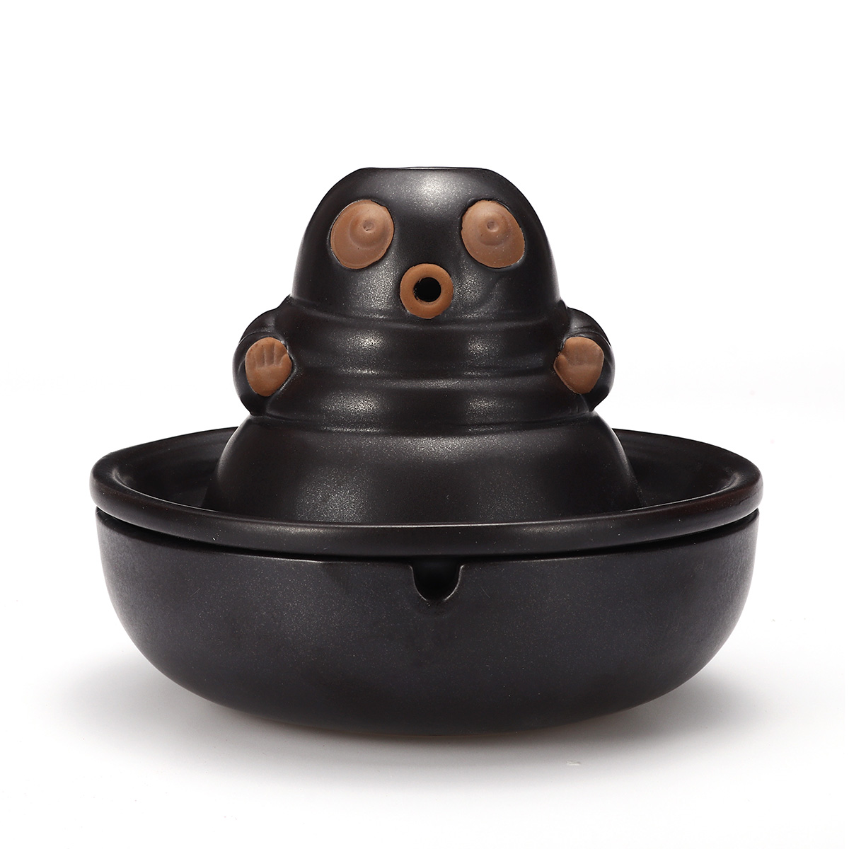 

2-in-1 Ashtray Smoke Bud-dha Ceramic Backflow Cone Incense Burner With 10 Cones Kitchen Storage Rack