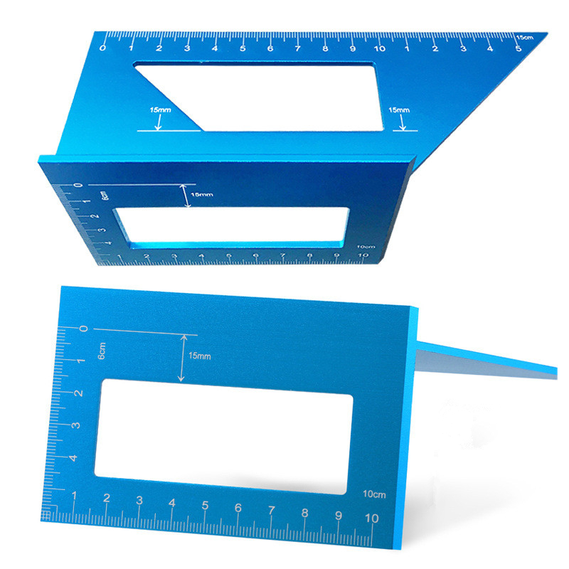 

Aluminum Alloy Woodworking Scriber T Ruler Multifunctional 45/90 Degree Angle Ruler Angle Protractor Gauge