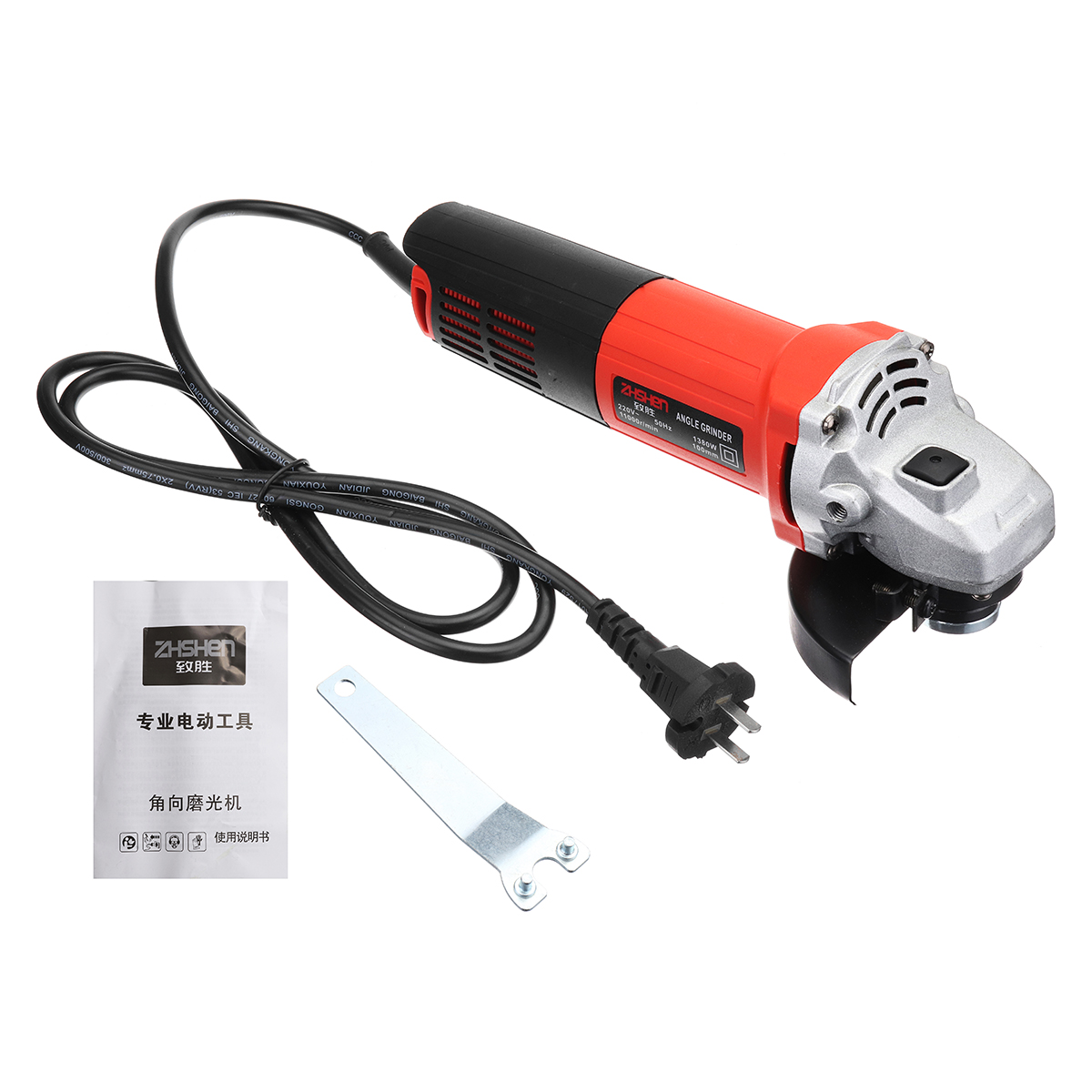 

220V/50Hz 1380W 11000r/min Angle Grinder Electric Angle Grinding Cutter Cut Off Power Tool
