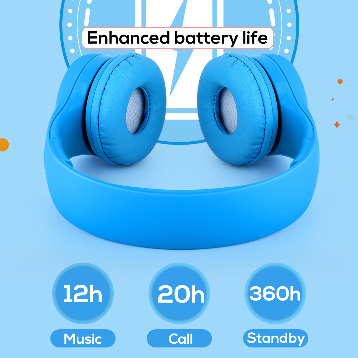 Wireless bluetooth Kids Childs Headphone Soft Foldable Portable Stereo Music Headset with Mic 19
