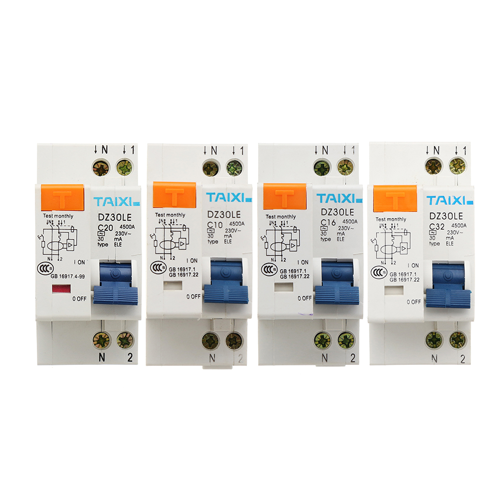 

TAIXI® DZ30LE-32 10A/16A/20A/32A Circuit Breaker Intelligent Short Current Leakage Protection