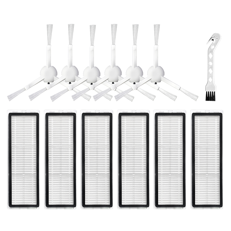 13pcs Replacements for Mijia 1C Dreame F9 D9 Vacuum Cleaner Parts Accessories Side Brushes*6 HEPA Filters*6 Cleaning Tool*1 [Not-original] 1