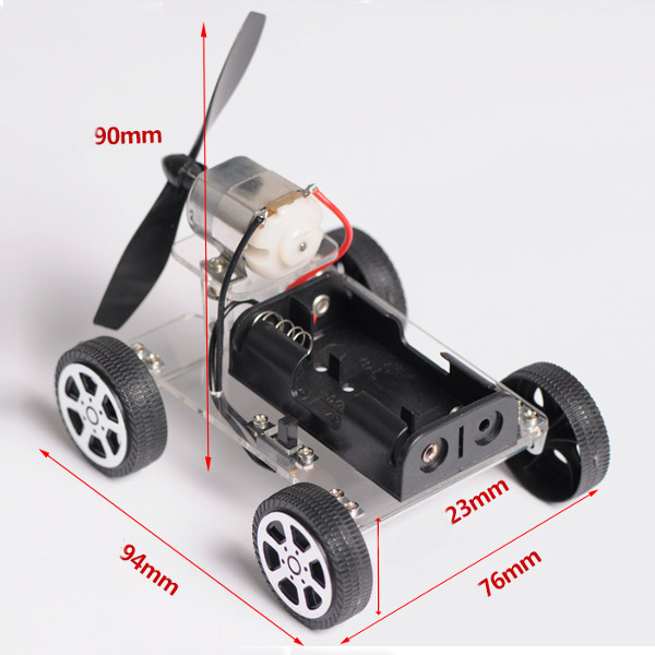Mini Wind Car 130-Brush Motor No Battery Educational DIY Kit For Children 