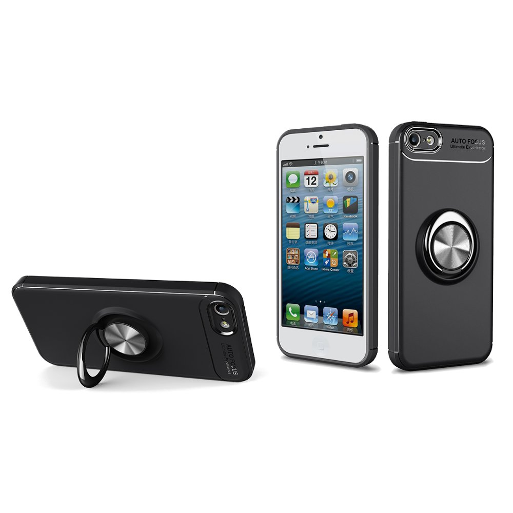 

C-KU 360º Rotating Ring Grip Kicktand Protective Case For iPhone 5/5s/SE