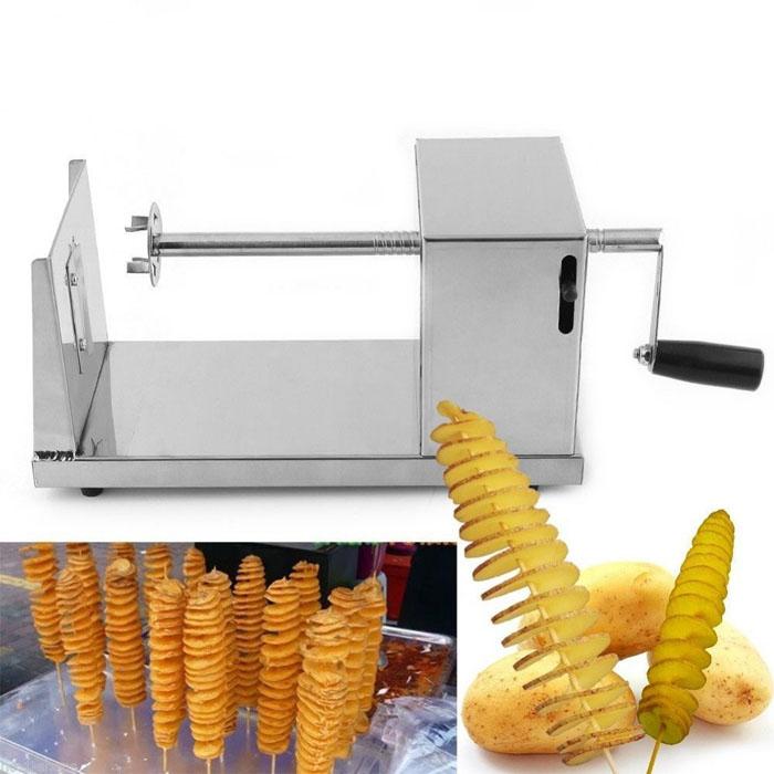 Stainless steel potato chip making machine home made potato spiral cutter slicer Sale Banggood