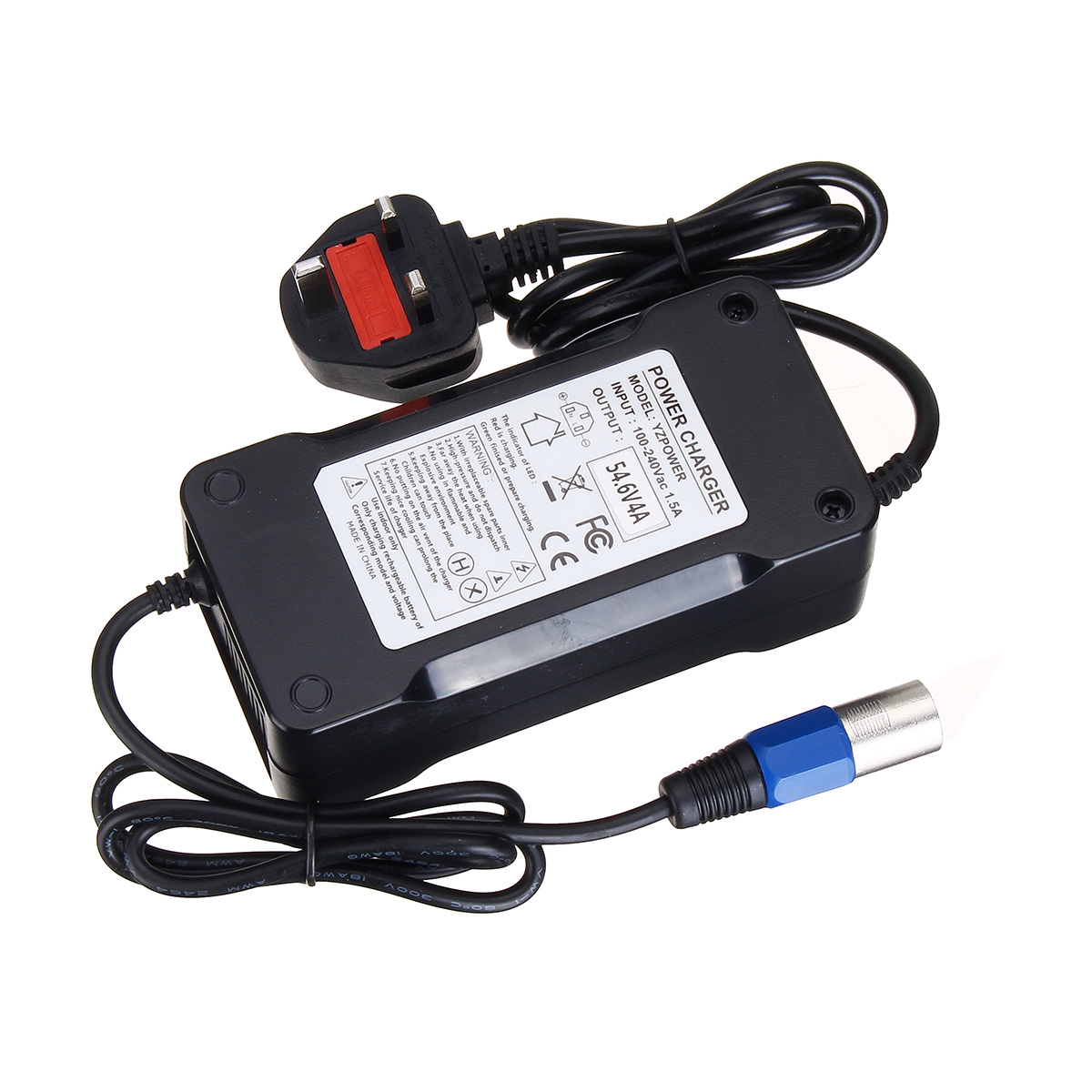 

54.6V 4A Output 48V XLR Plug Battery Charger For Electric Scooter Bicycle E-bike
