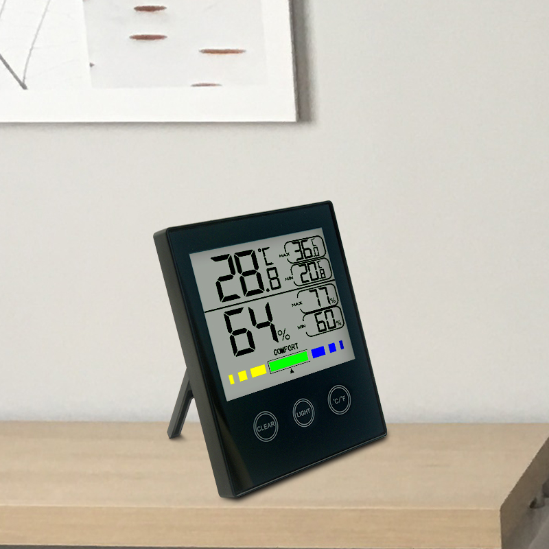 

High Precision Blue Backlight Touch-Digital Display Temperature Hygrometer LCD Weather Station Temperature Humidity