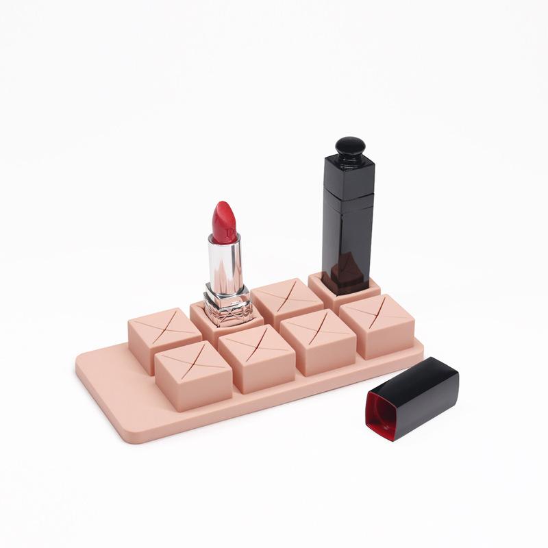 

Chocolate Lipstick Storage Box Simple 8 Grid Desktop Jewelry Box Make up Storage Box Cosmetic Bag