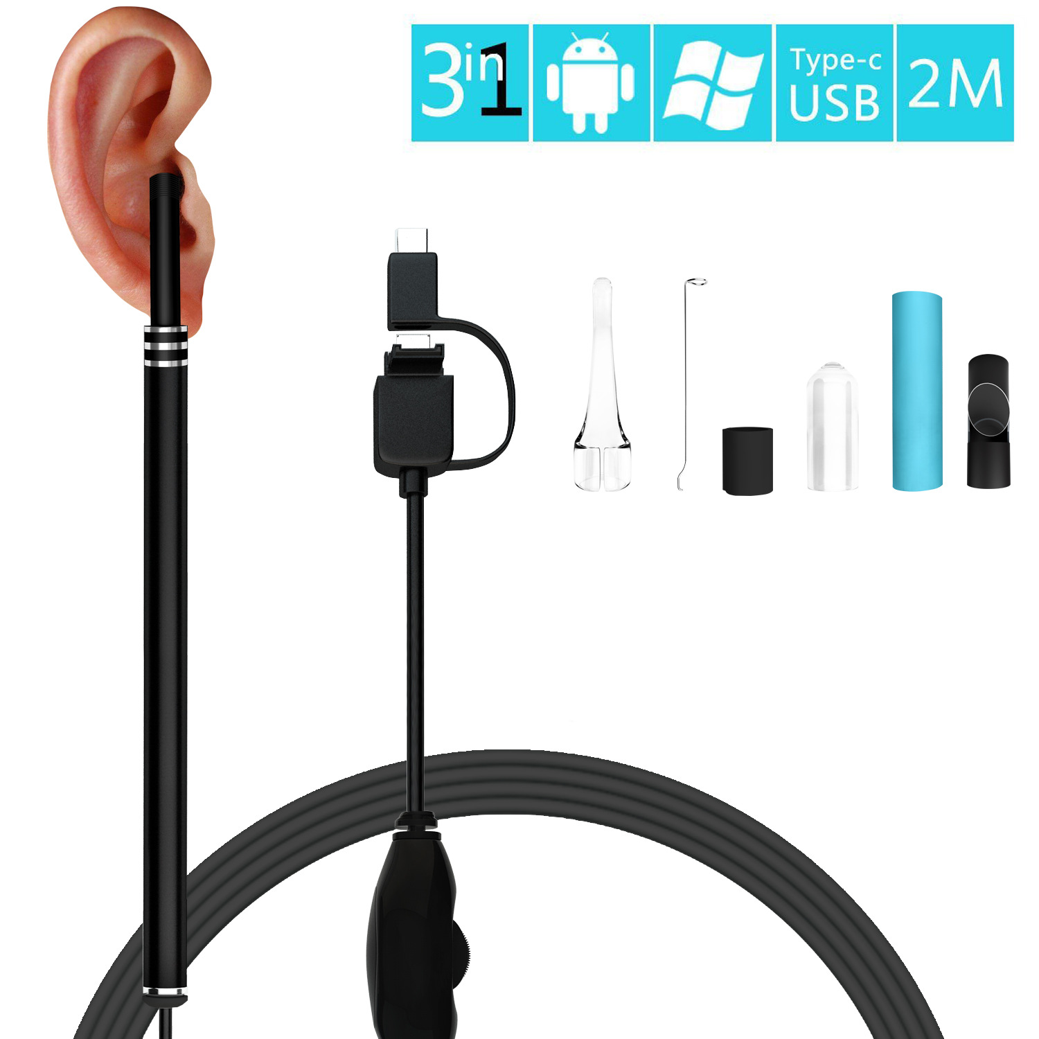 Y.F.M® 3 In 1 Ear Cleaning End...