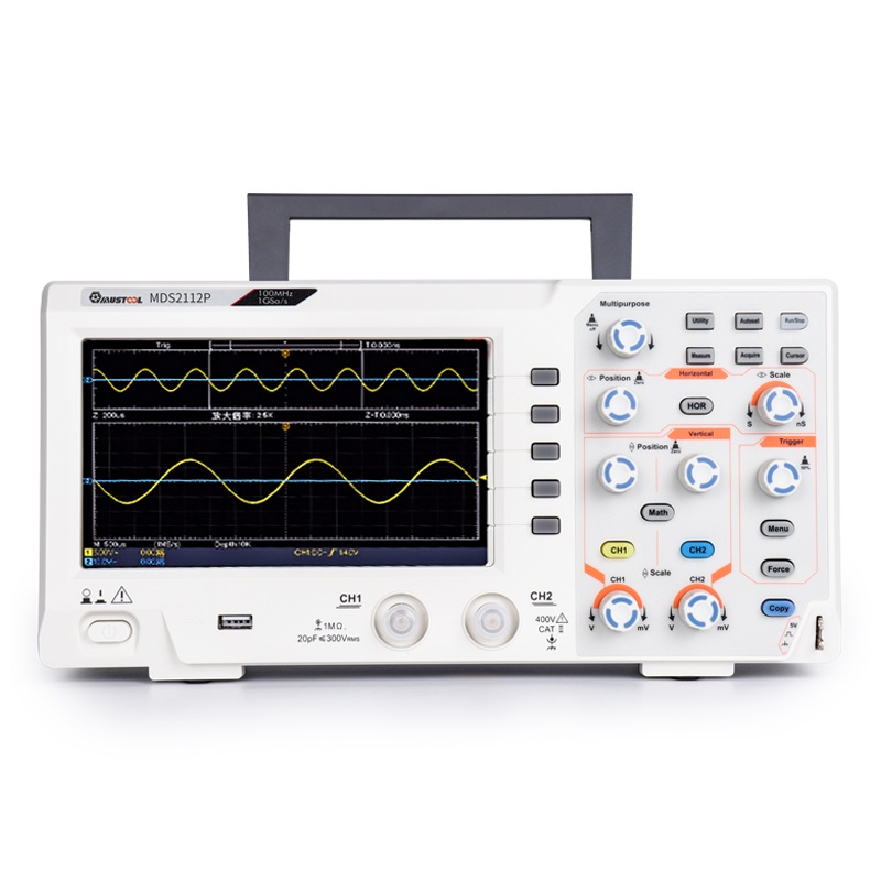 

MUSTOOL MDS2112P Ultra-thin Dual Channel Digital Storage Oscilloscope With 100MHz Bandwidth 1GS/s Sampling Rate 7 inch TFT Color Screen Automatic Waveform Measurement