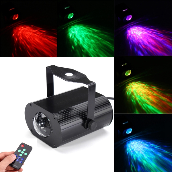 

6W RGB Дистанционный LED Water Wave Stage Light Disco Party Проектор AC85-265V