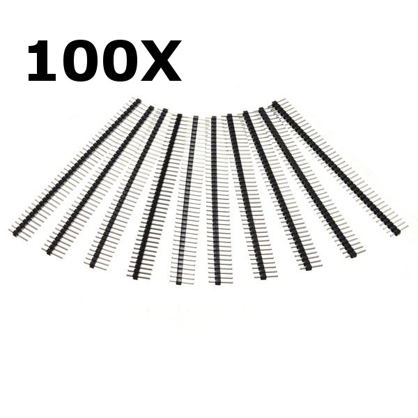 

100 Pcs 40 Pin 2.54mm Single Row Male Pin Header Strip For Arduino Prototype Shield DIY