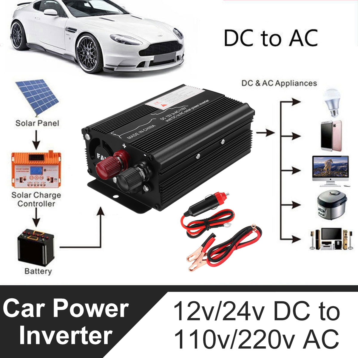 3000W DC12/24V To AC110V/220V Solar Inverter