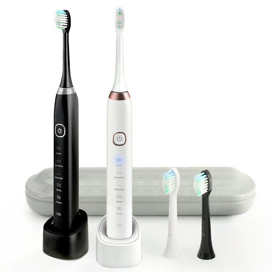 

Digoo DG-YS11 5 Brush Modes Essence Sonic Electric Wireless USB Rechargeable Toothbrush IPX7 Waterproof With 2 Toothbrus