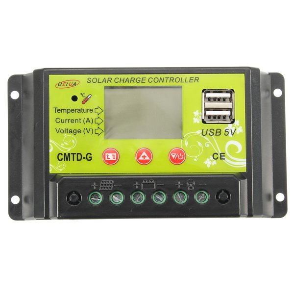 

UEIUA CMTD-G2420 20A 12V/24V Solar Charge Controller with LCD Display Intelligent PWM Battery Regulator
