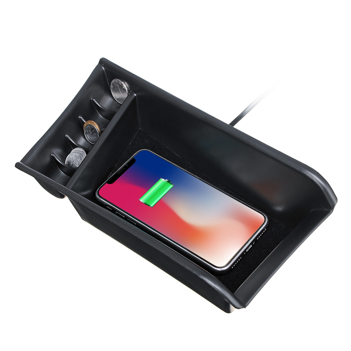 

Phone Wireless Charging Car Central Armrest Console Storage Box for BMW X1 F48 20i 25i 25le LHD 16-18