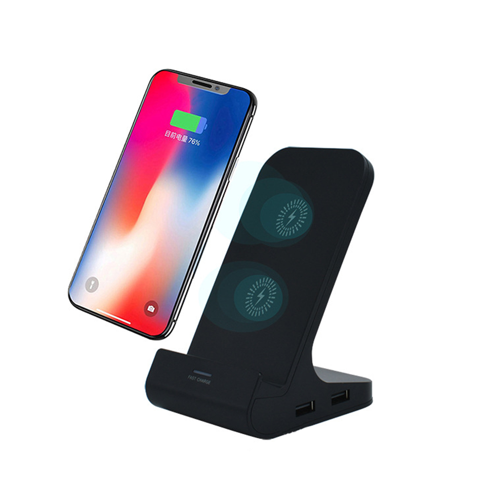 

Bakeey 10W Dual Coil 2 USB Port 3 In 1 Wireless Fast Charger Charging Phone Holder For iPhone X XS XR Max Xiaomi Mi9 Mi8 S9 S9 Note S10 S10 Note